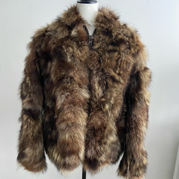 Jackets & Blazers - Luxurious Real Fur Jacket - Brown
